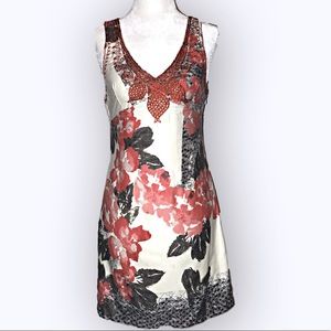 Free People red floral midi dress